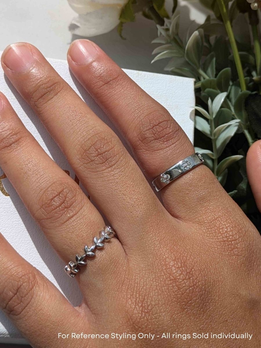 Clover Leaf Silver Stackable Ring