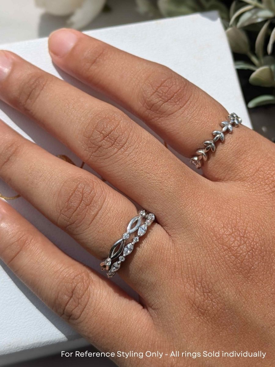 Clover Leaf Silver Stackable Ring