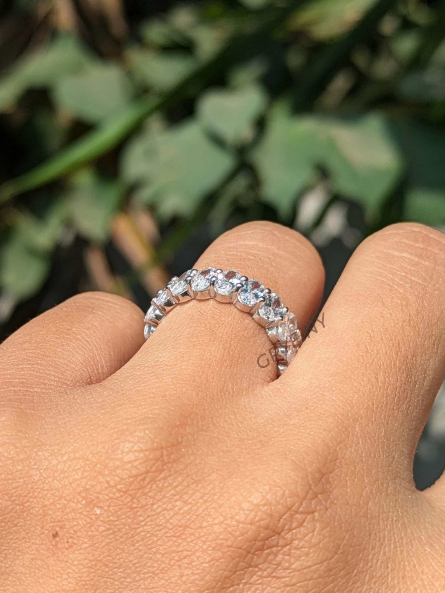 Oval Full Eternity Silver Band
