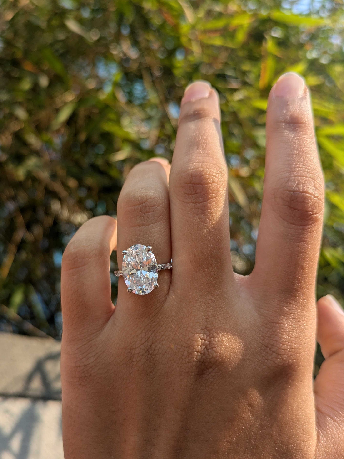 Isabella Oval Solitaire Silver Ring