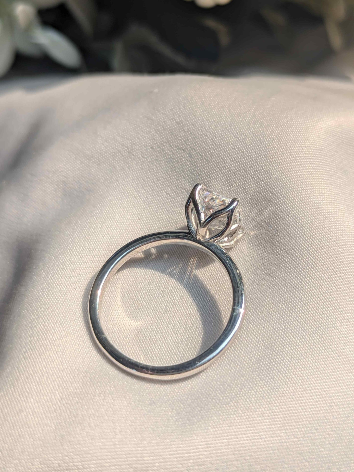 Maren Silver Radiant Solitaire Ring