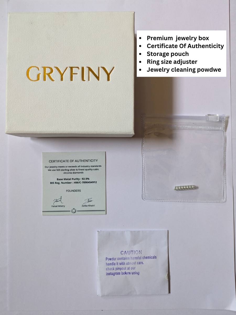 4.5Ct Cushion & Round 3-Stone Solitaire Silver Ring