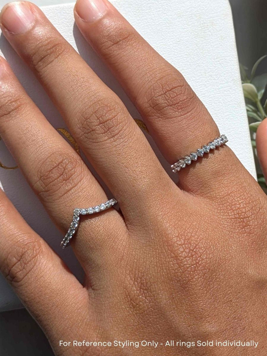Chevron V Silver Stackable Ring