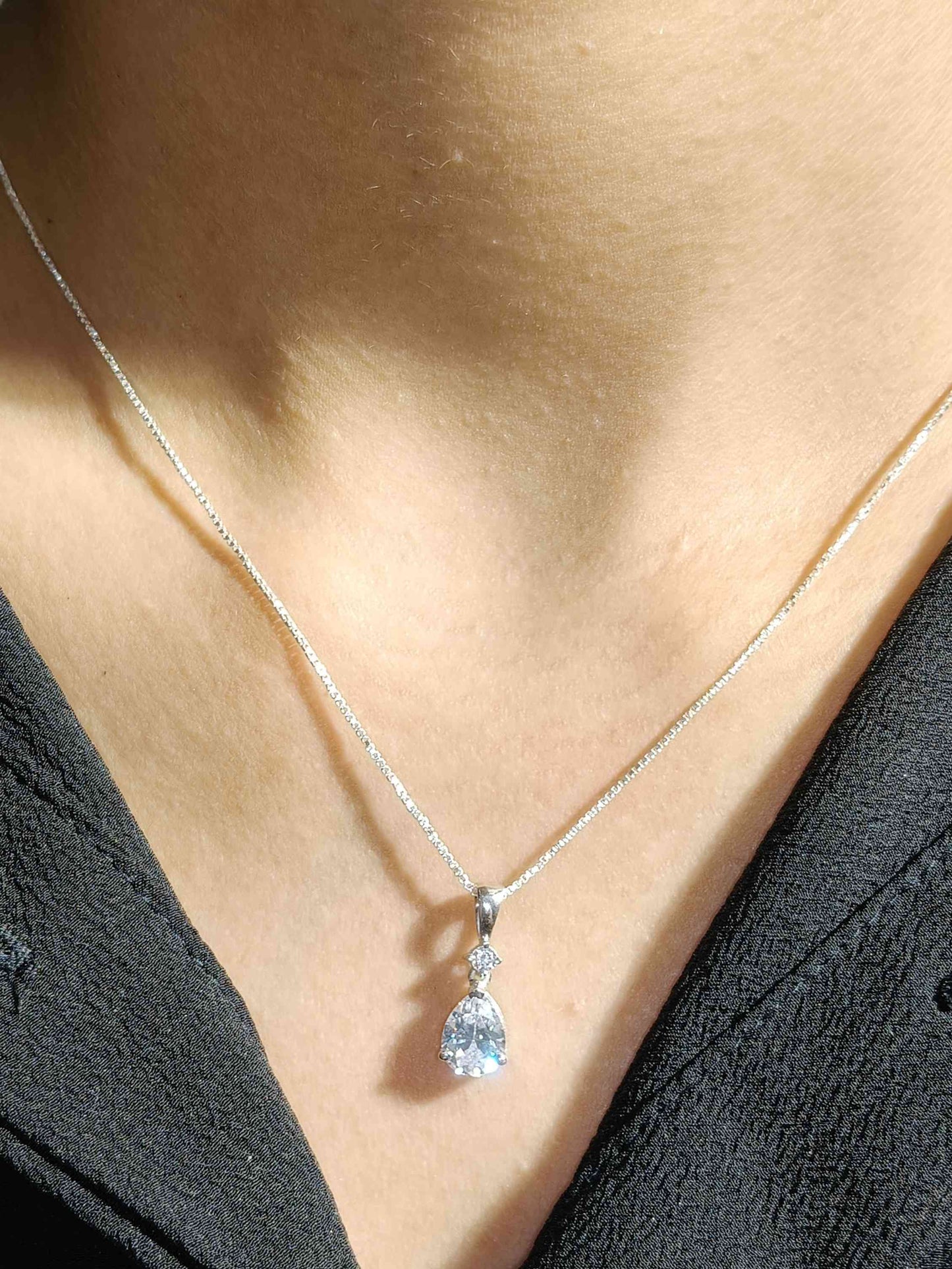White Pear Silver Pendant
