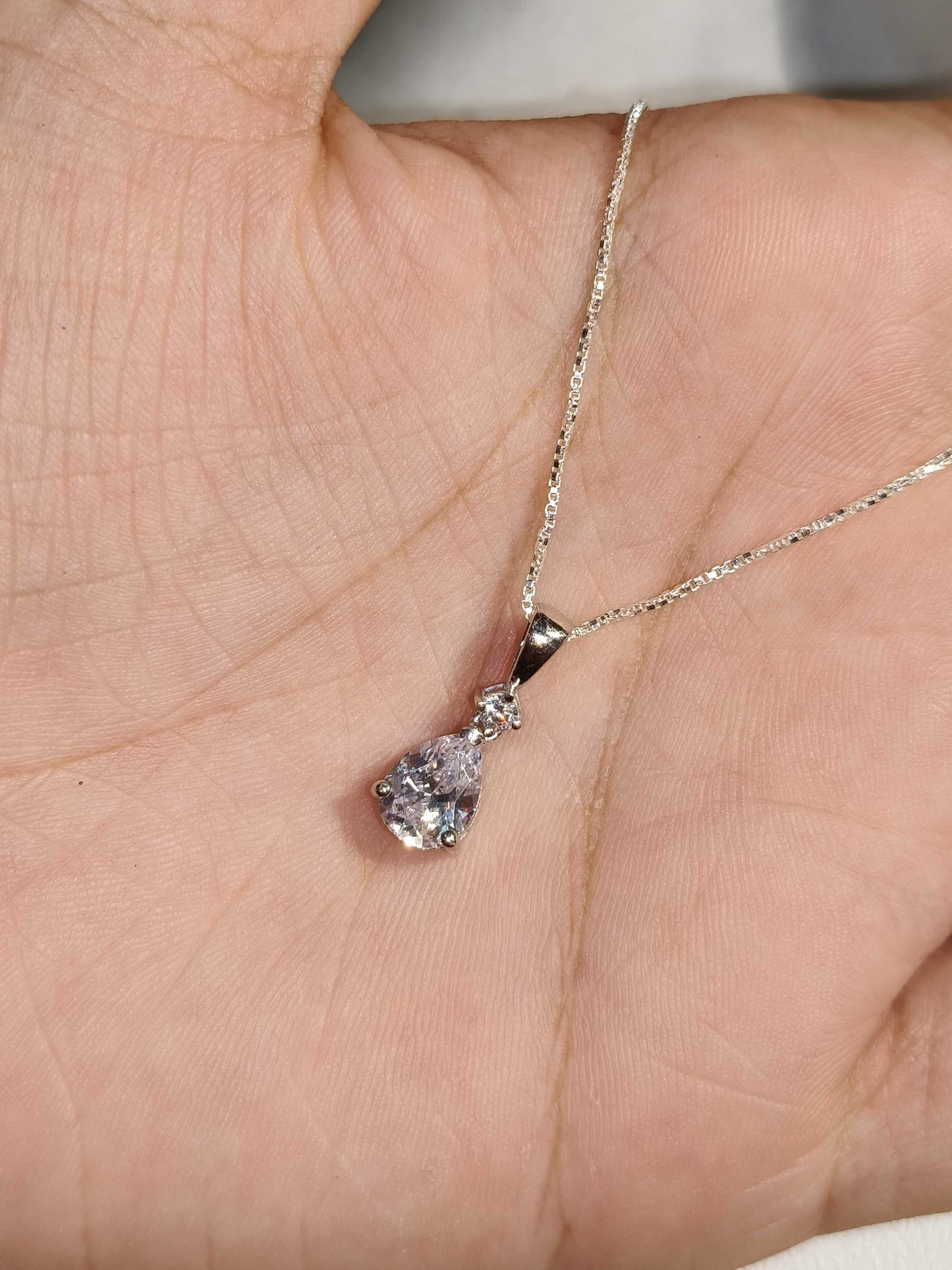 White Pear Silver Pendant