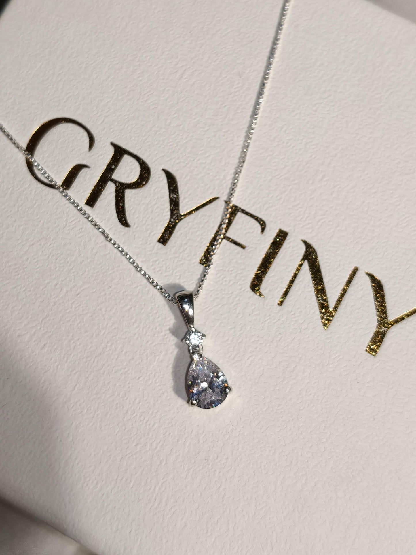 White Pear Silver Pendant