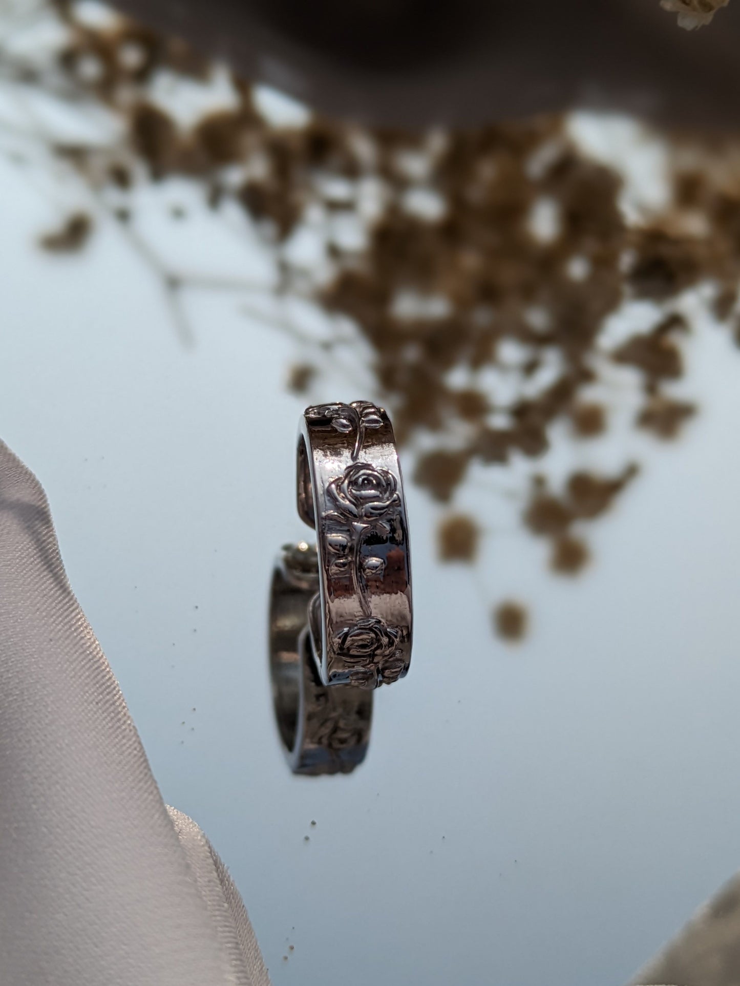 Iris Silver Floral Band