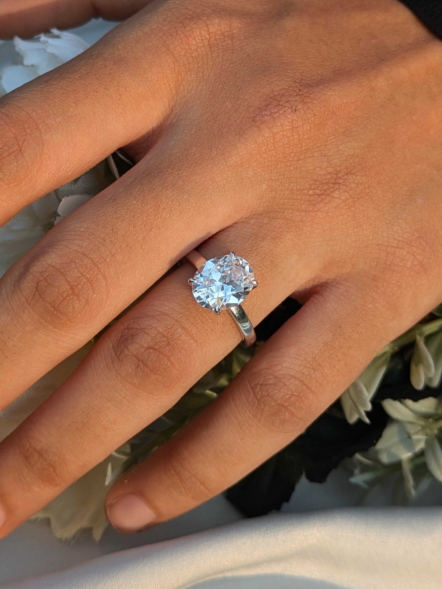 Charlotte Silver Oval Solitaire Ring