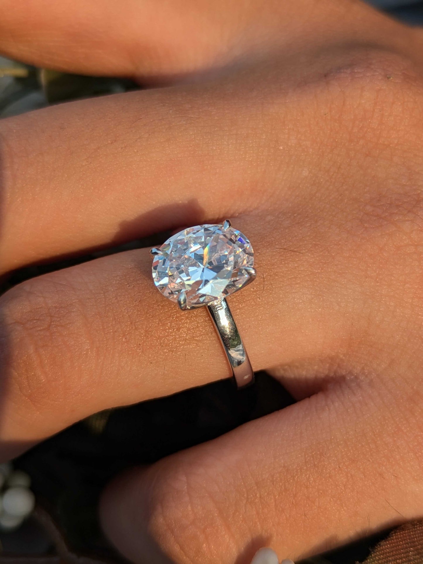 Charlotte Silver Oval Solitaire Ring