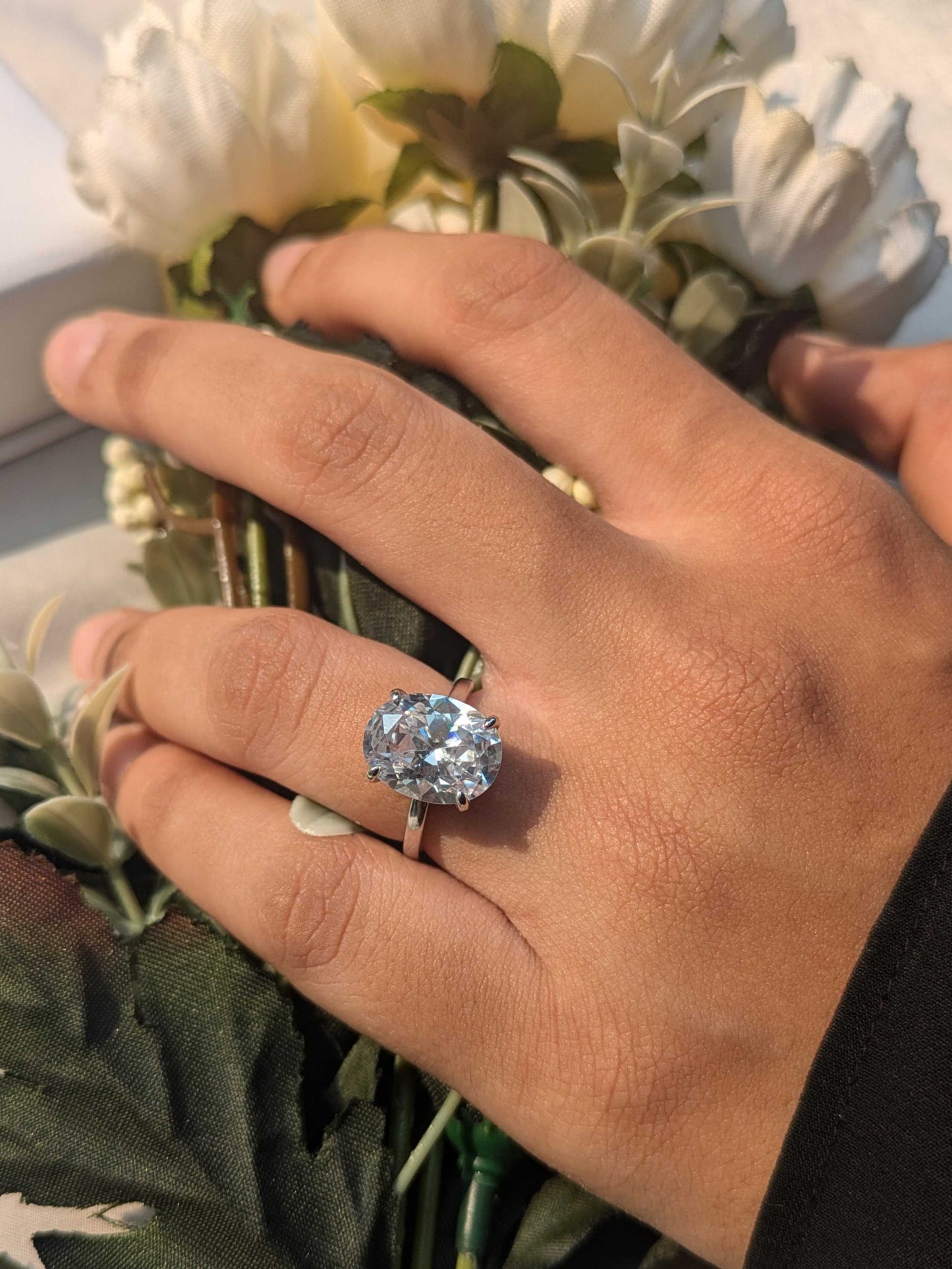 Hayley Oval Solitaire Silver Ring