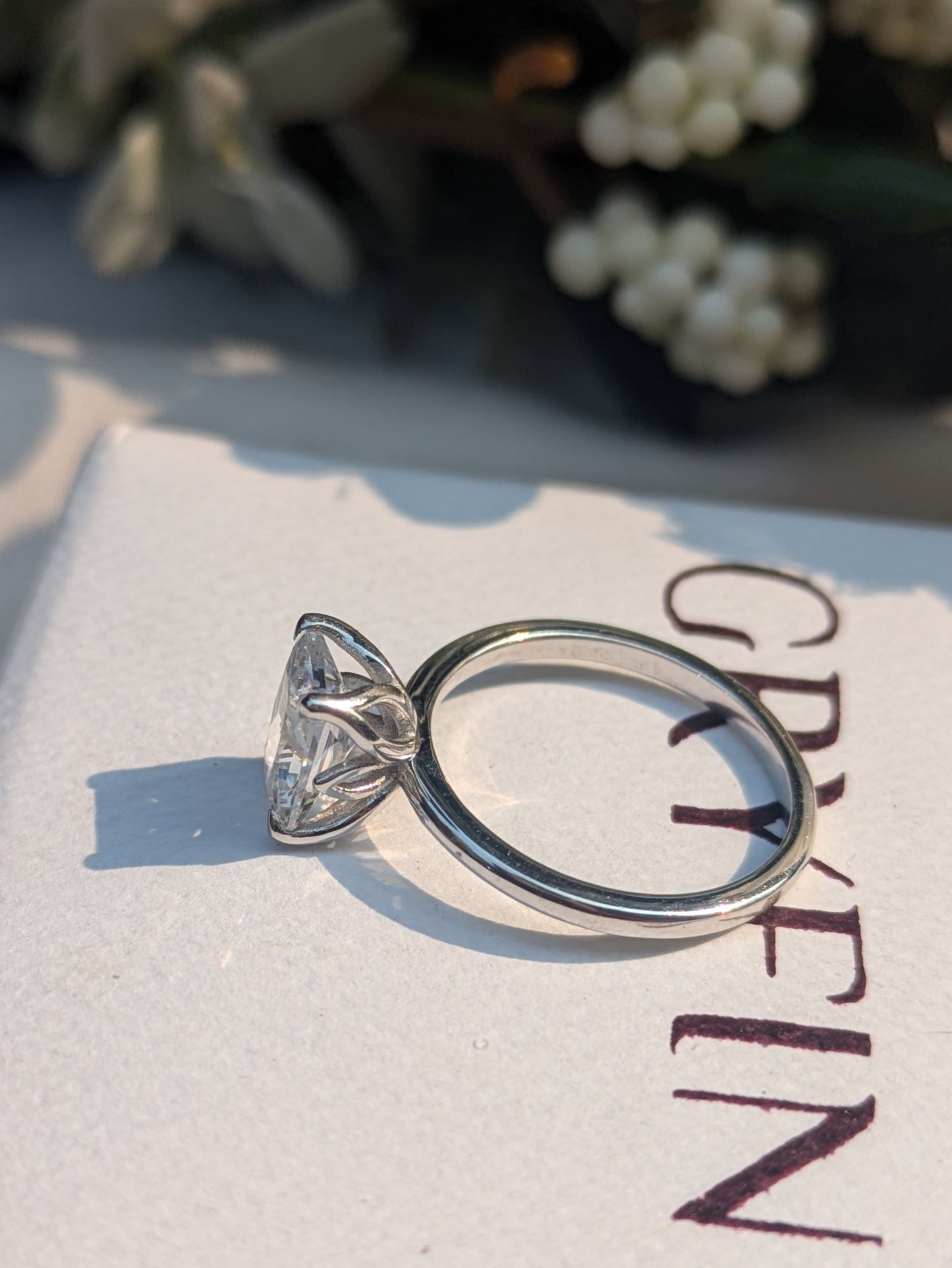 Maren Silver Radiant Solitaire Ring