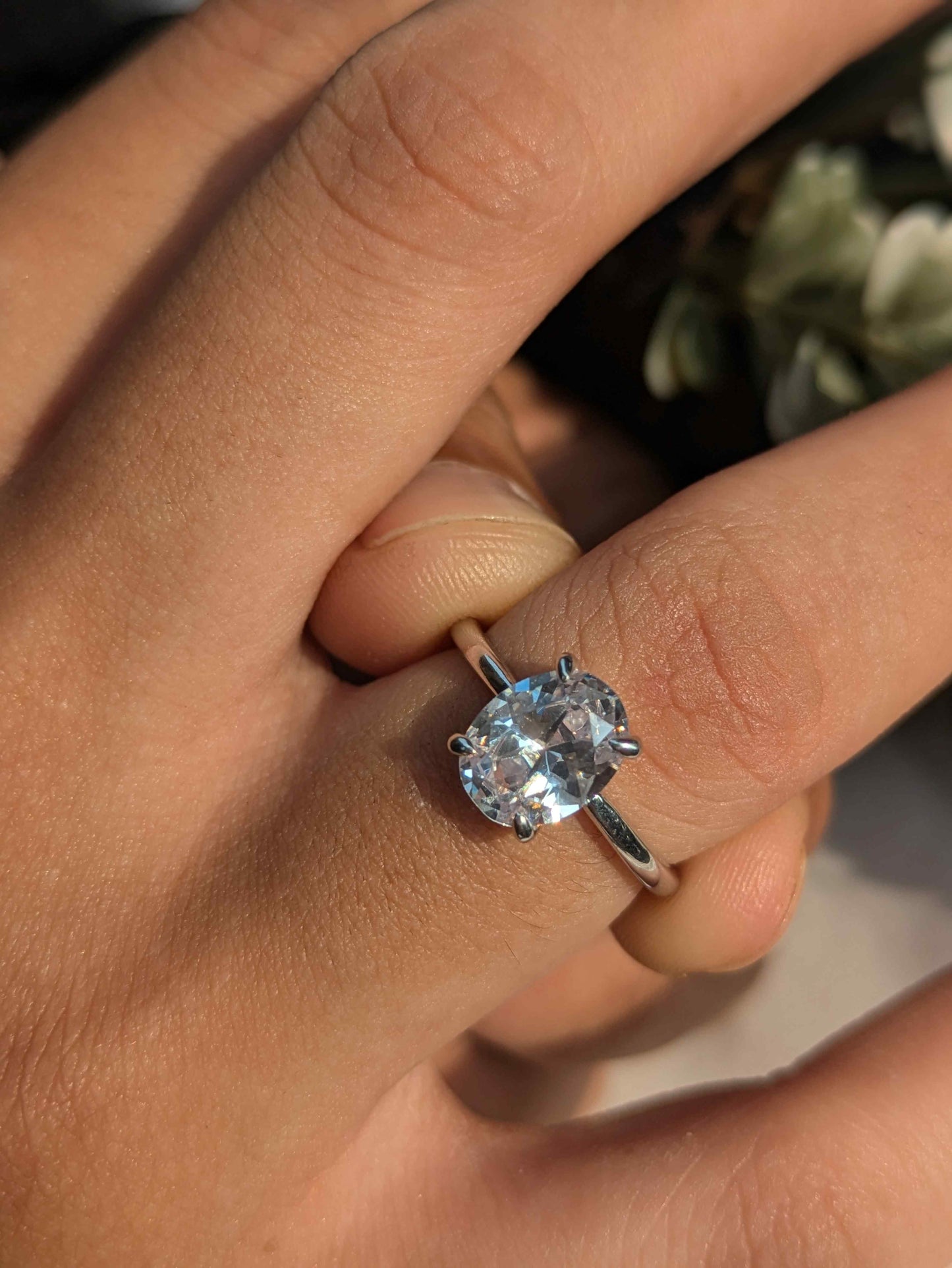 Mavis Low Setted Silver Oval Ring