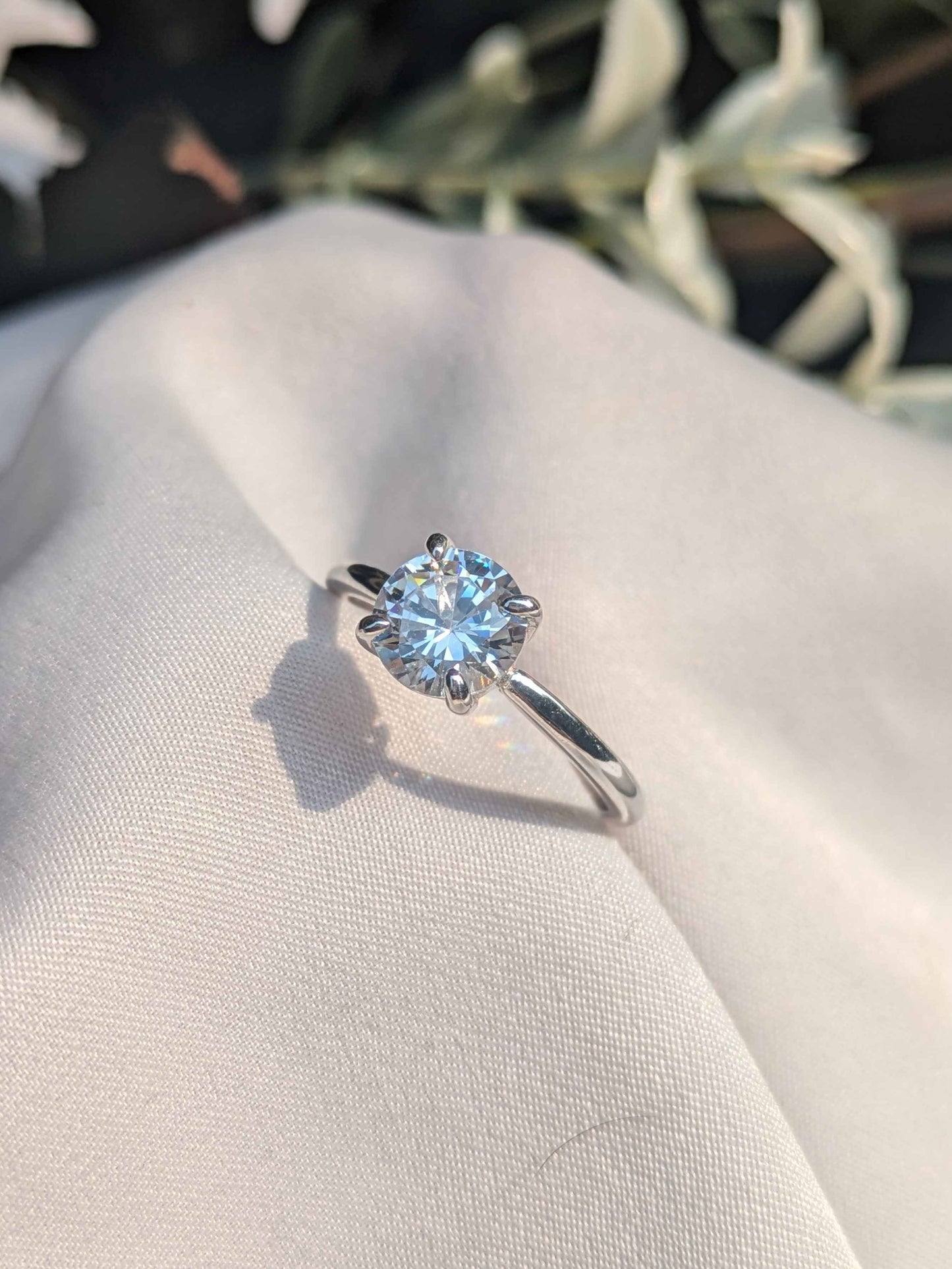 Lisa Low Setted Silver Solitaire Ring