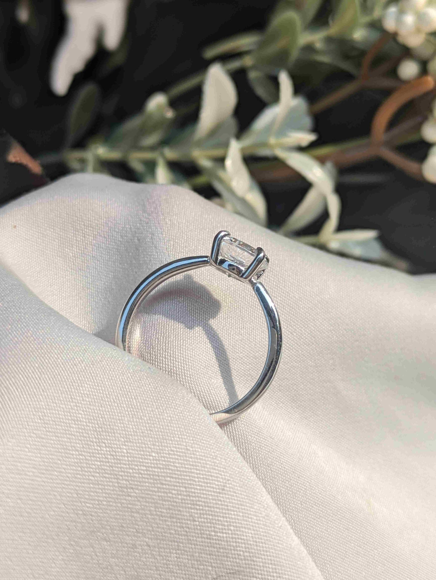 Lisa Low Setted Silver Solitaire Ring
