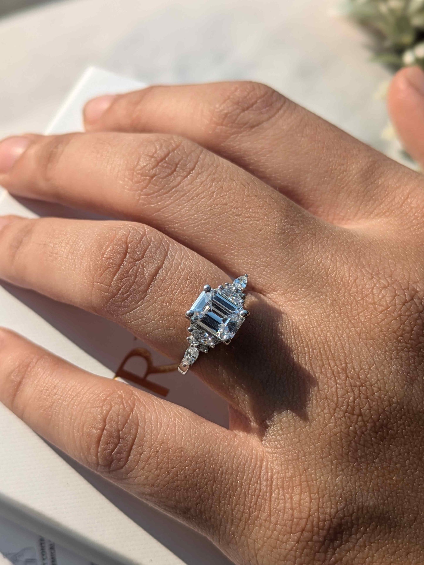 Ellis Silver Emerald Solitaire Ring