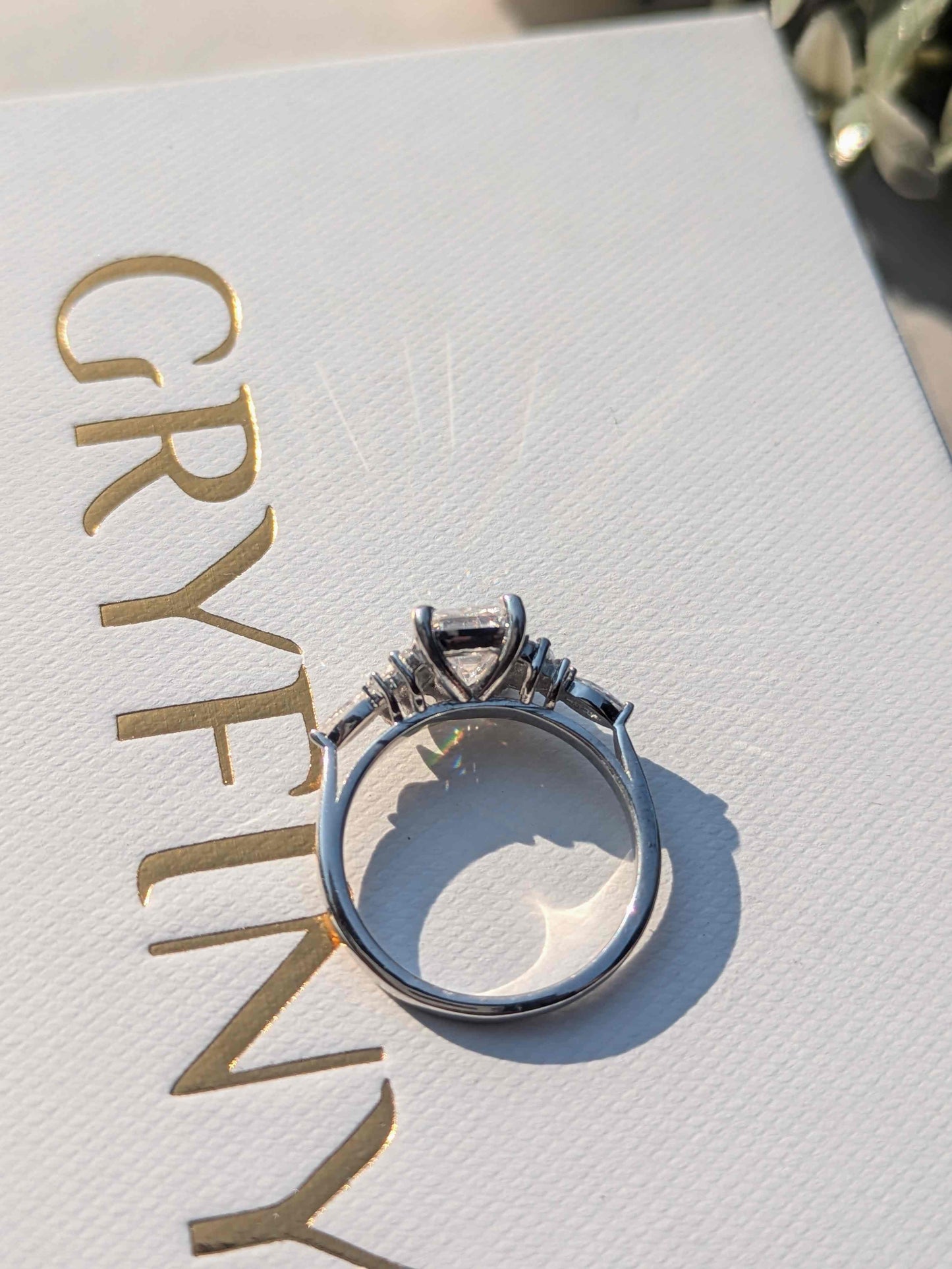 Ellis Silver Emerald Solitaire Ring