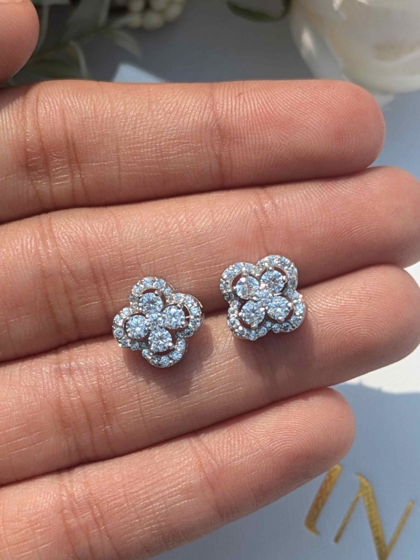 Clover Stud Silver Earring