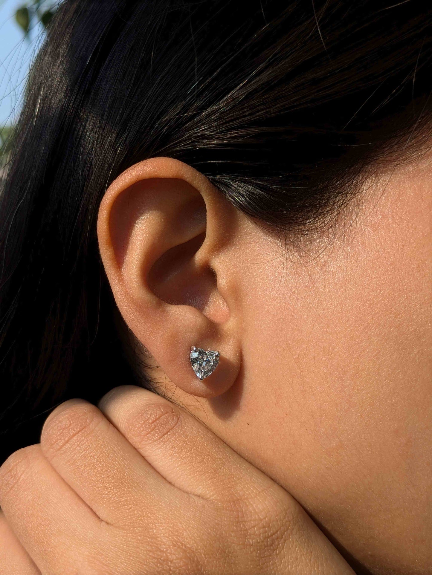 Heart Stud Silver Earring