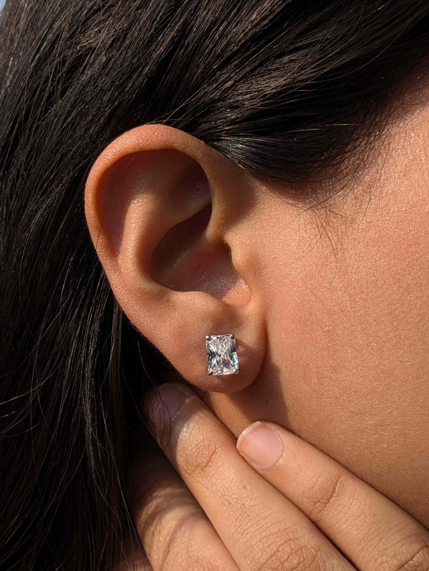 Radiant Stud Silver Earring