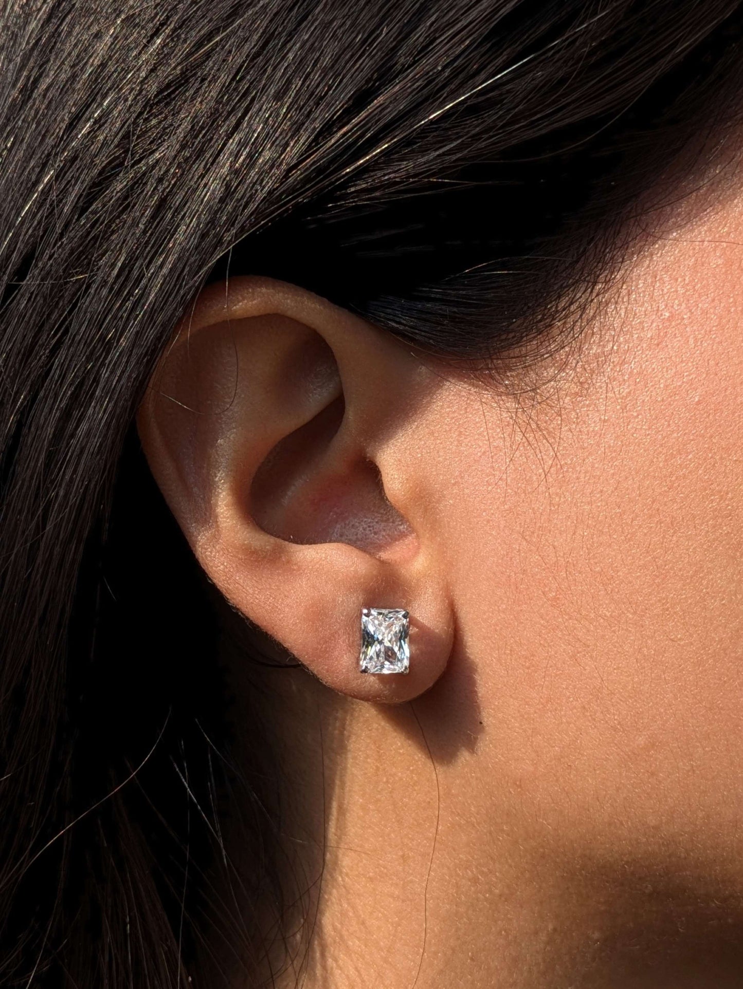 Radiant Stud Silver Earring