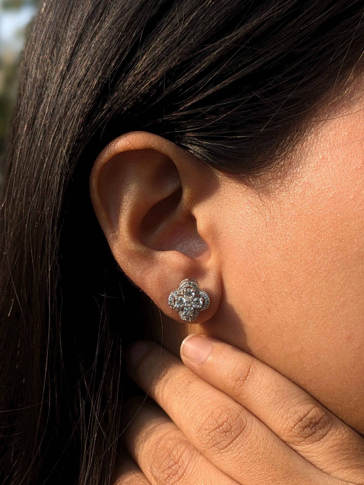 Clover Stud Silver Earring