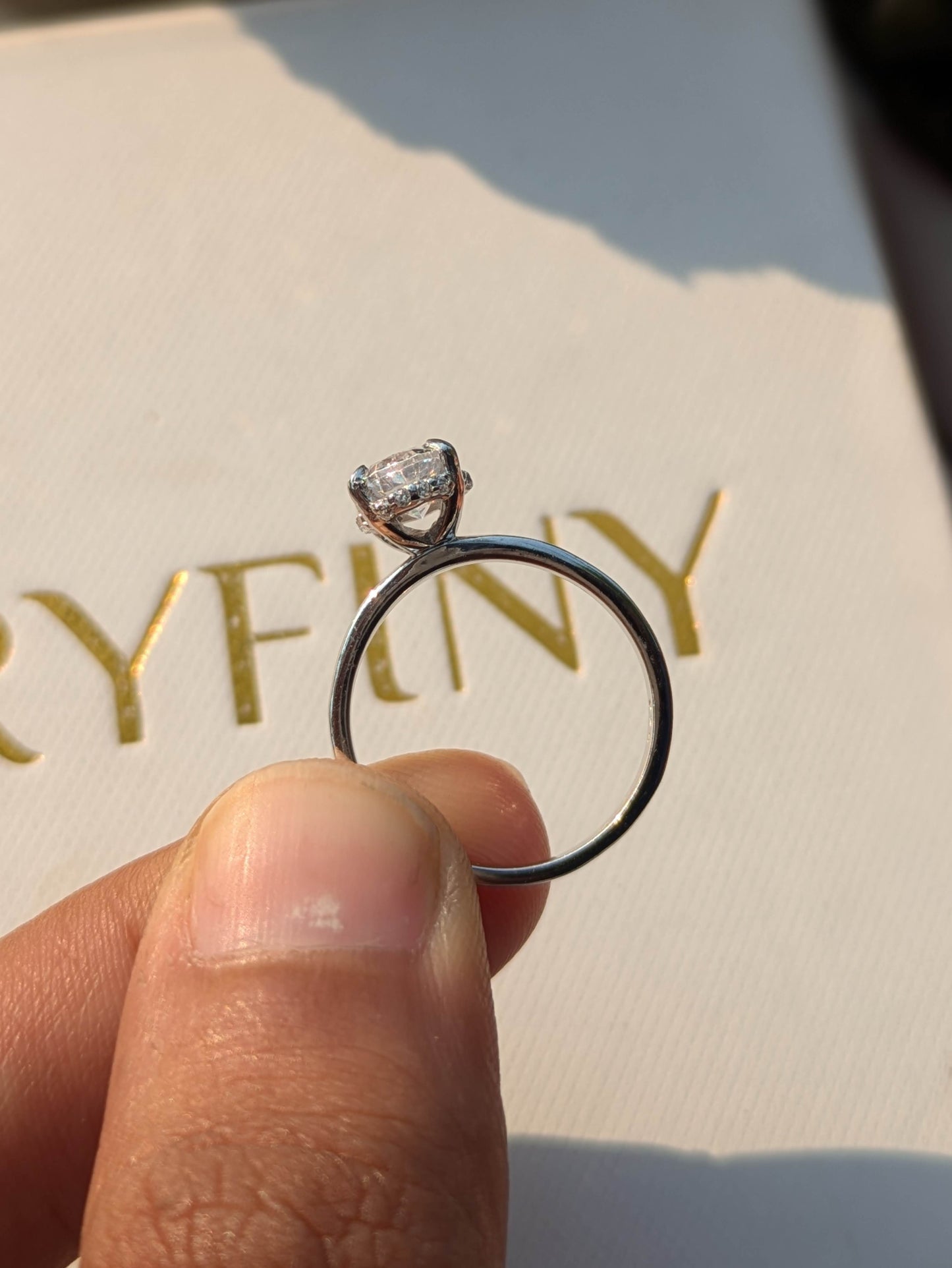 Quinn Silver Oval Diamond Ring
