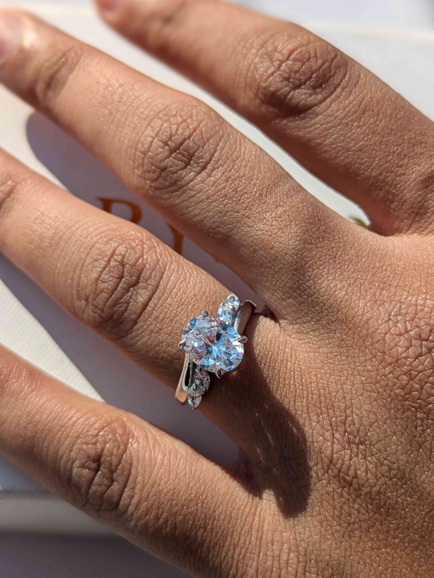 Sarah Silver Oval Solitaire Ring