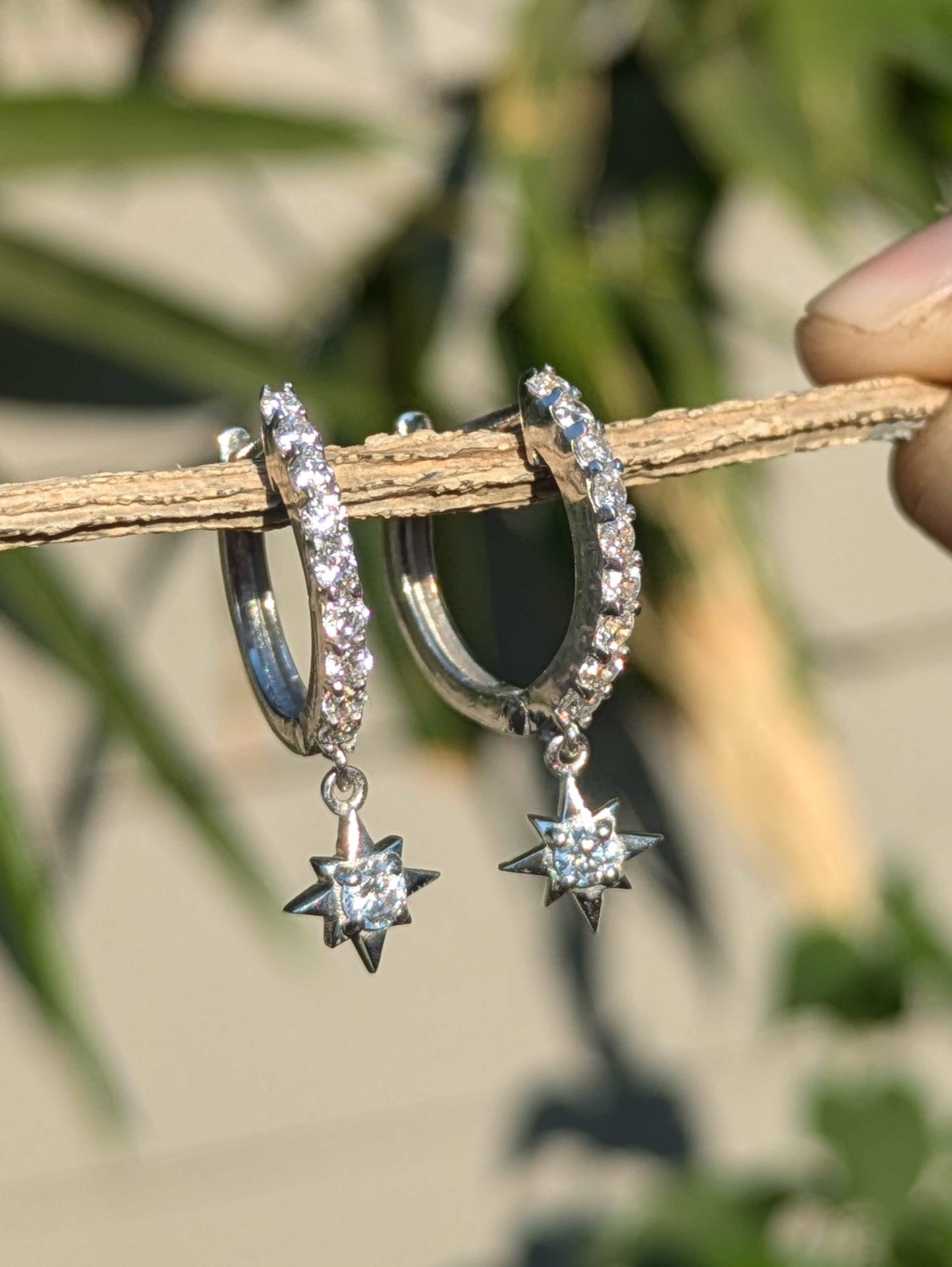 Star Silver Hoop Earring