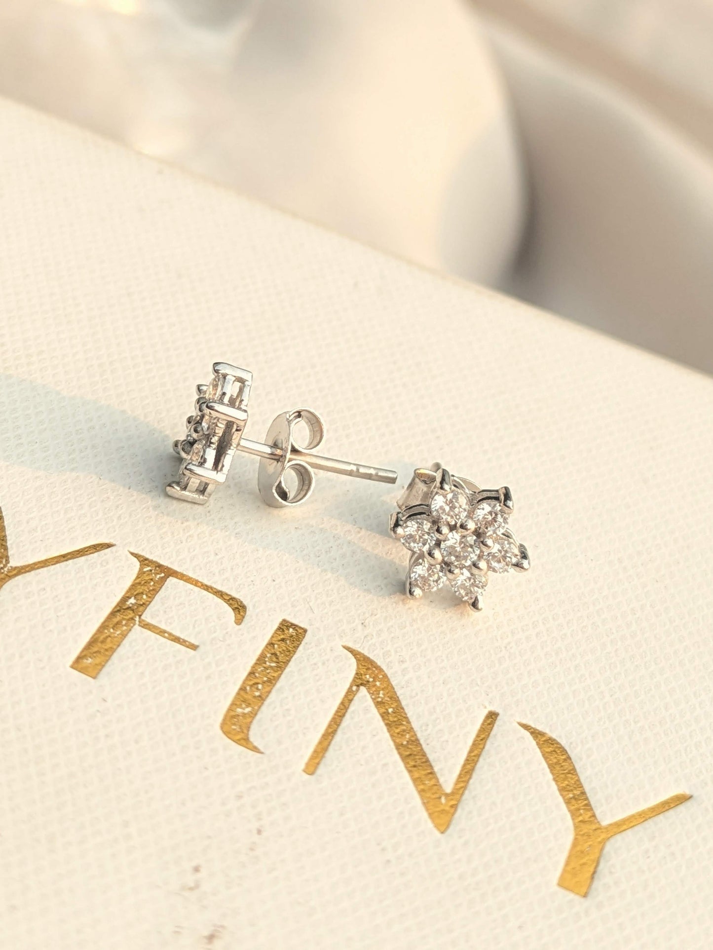 7 Star Silver Diamond Stud Earring