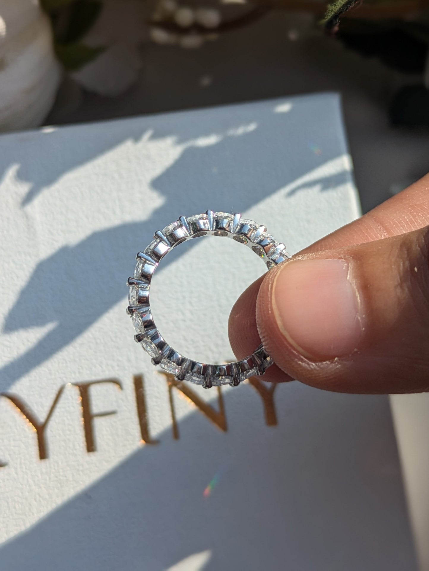 Oval Full Eternity Silver Band