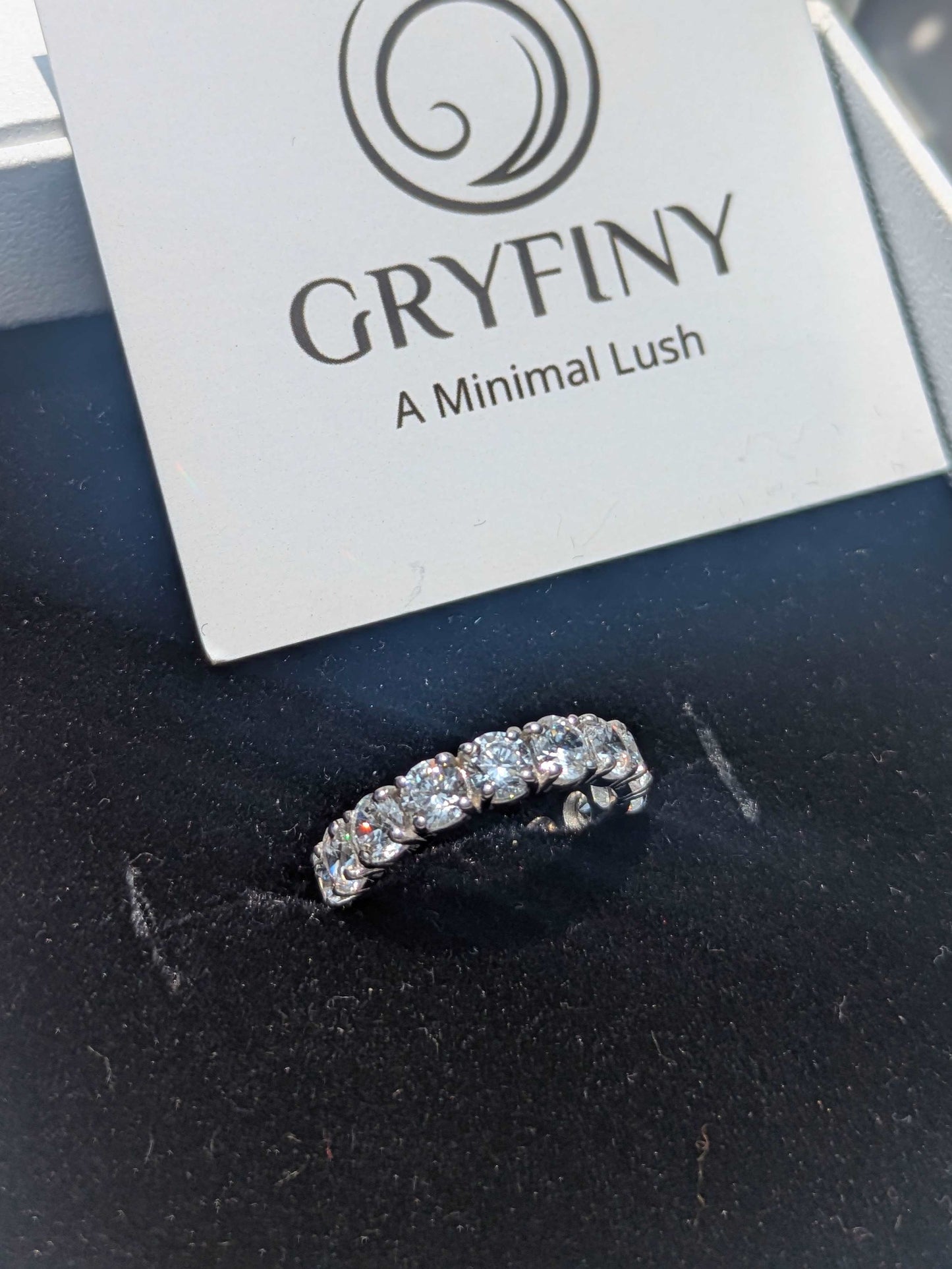Round Full Eternity Tennis Silver Band