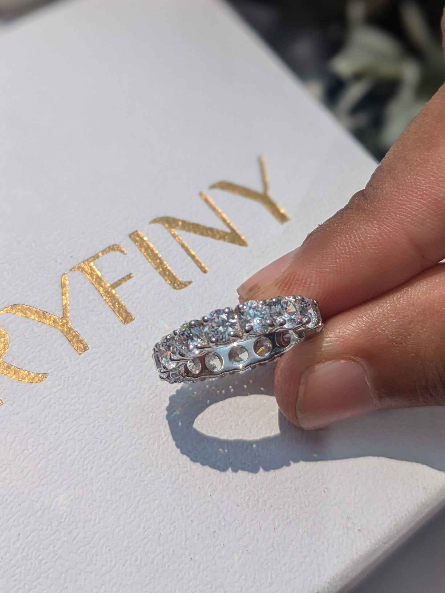 Round Full Eternity Tennis Silver Band