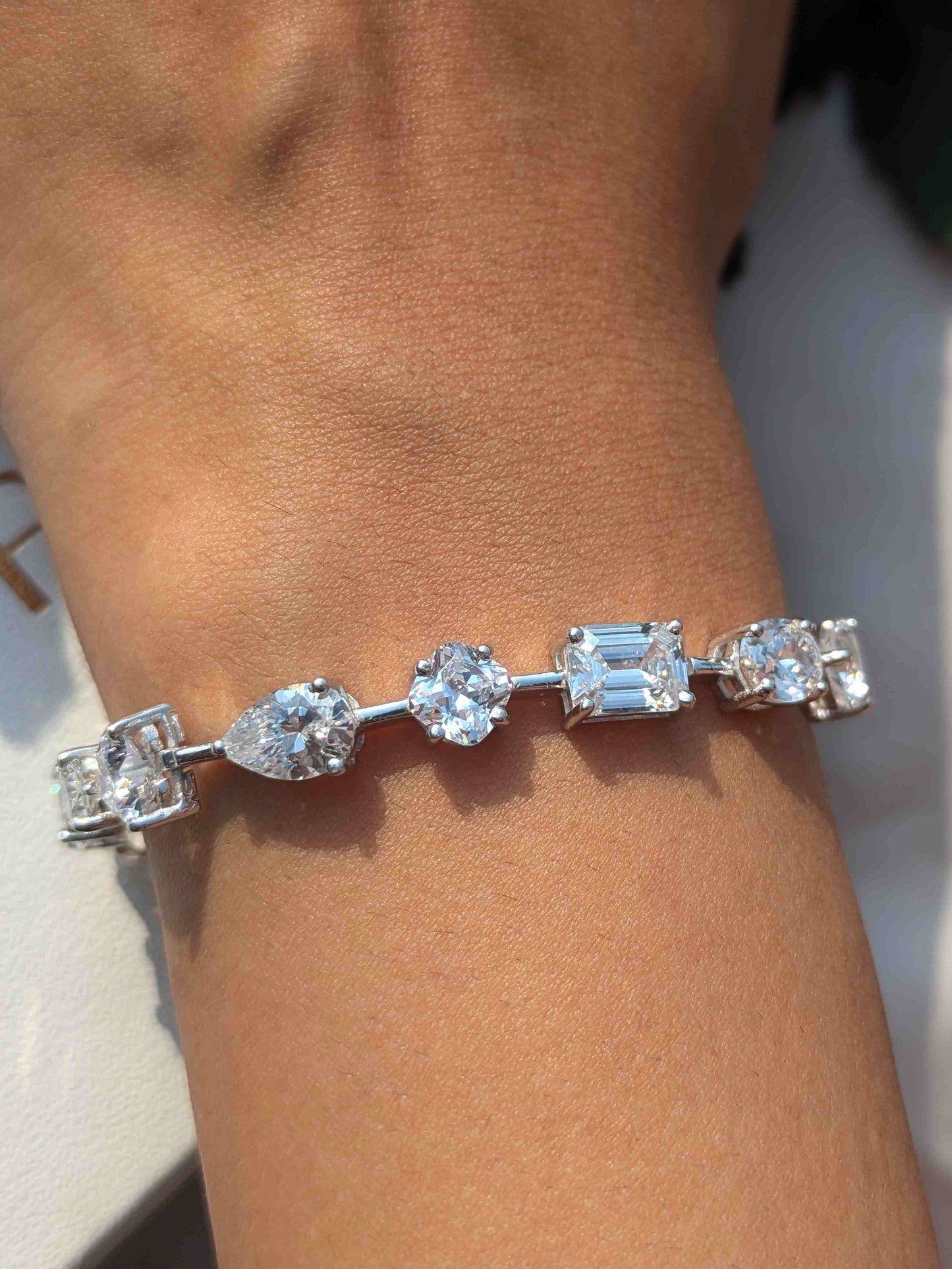 Luxe MultiStone Tennis Silver Bracelet