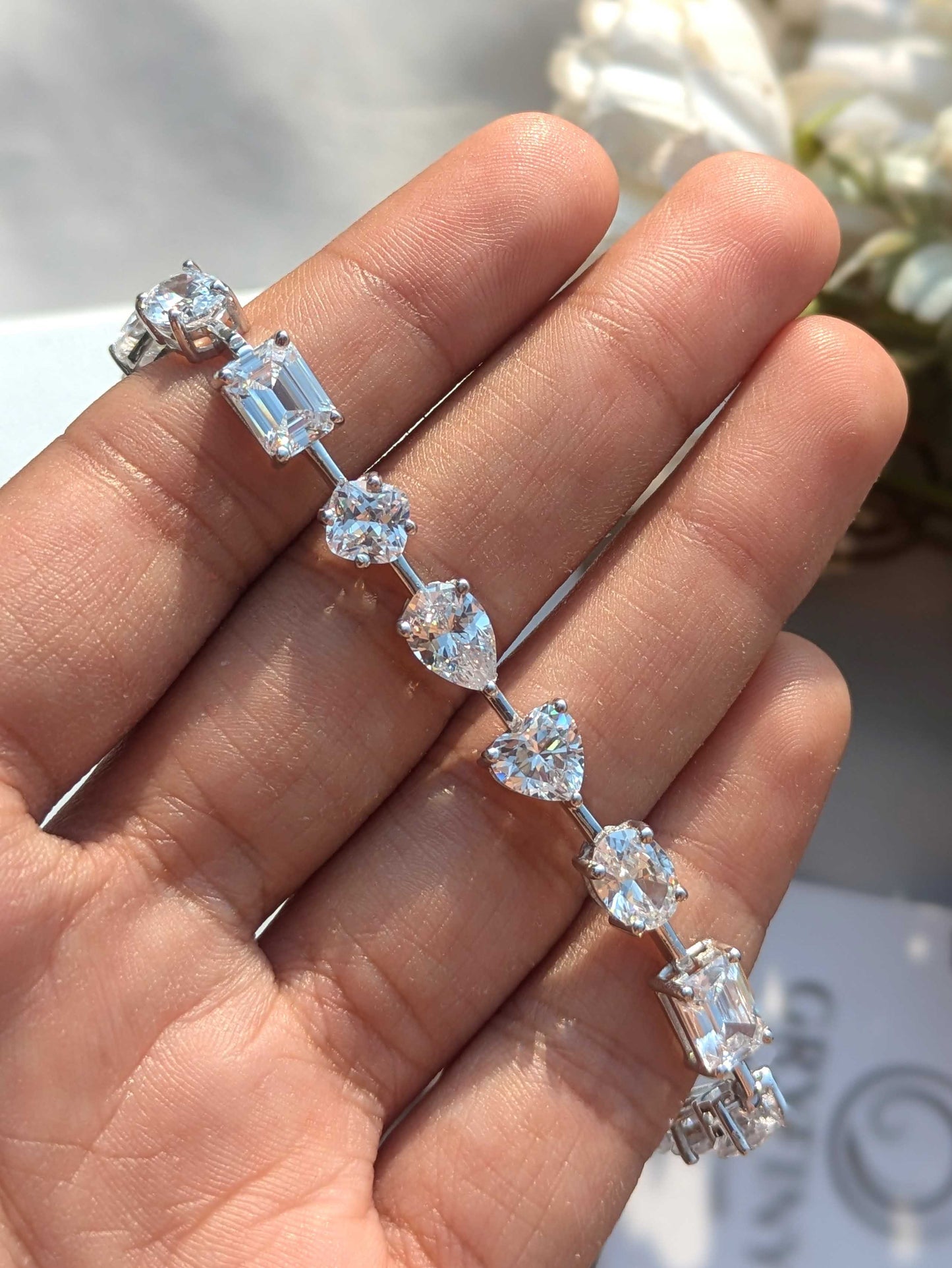 Luxe MultiStone Tennis Silver Bracelet