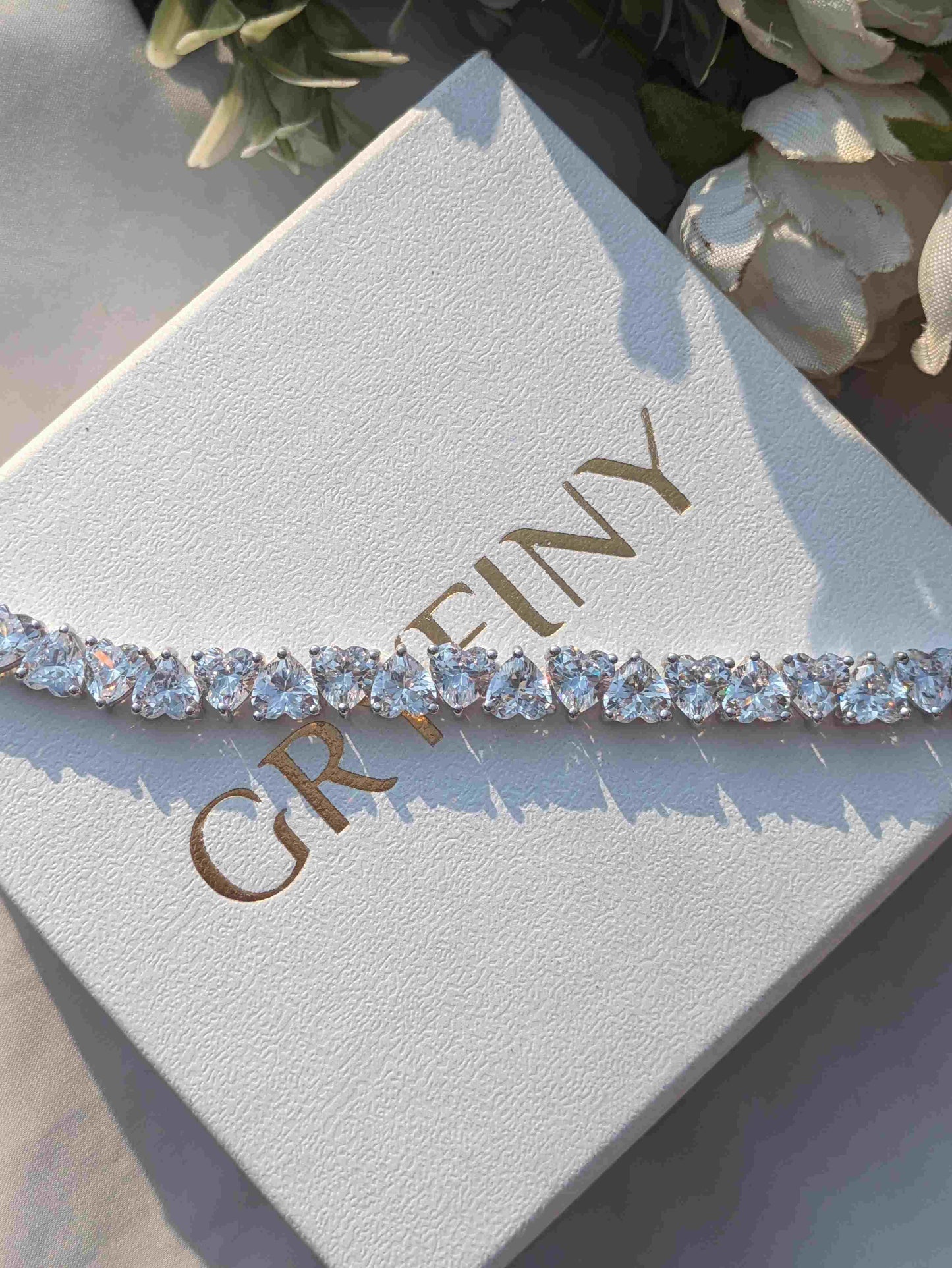 Heart Tennis Silver Bracelet