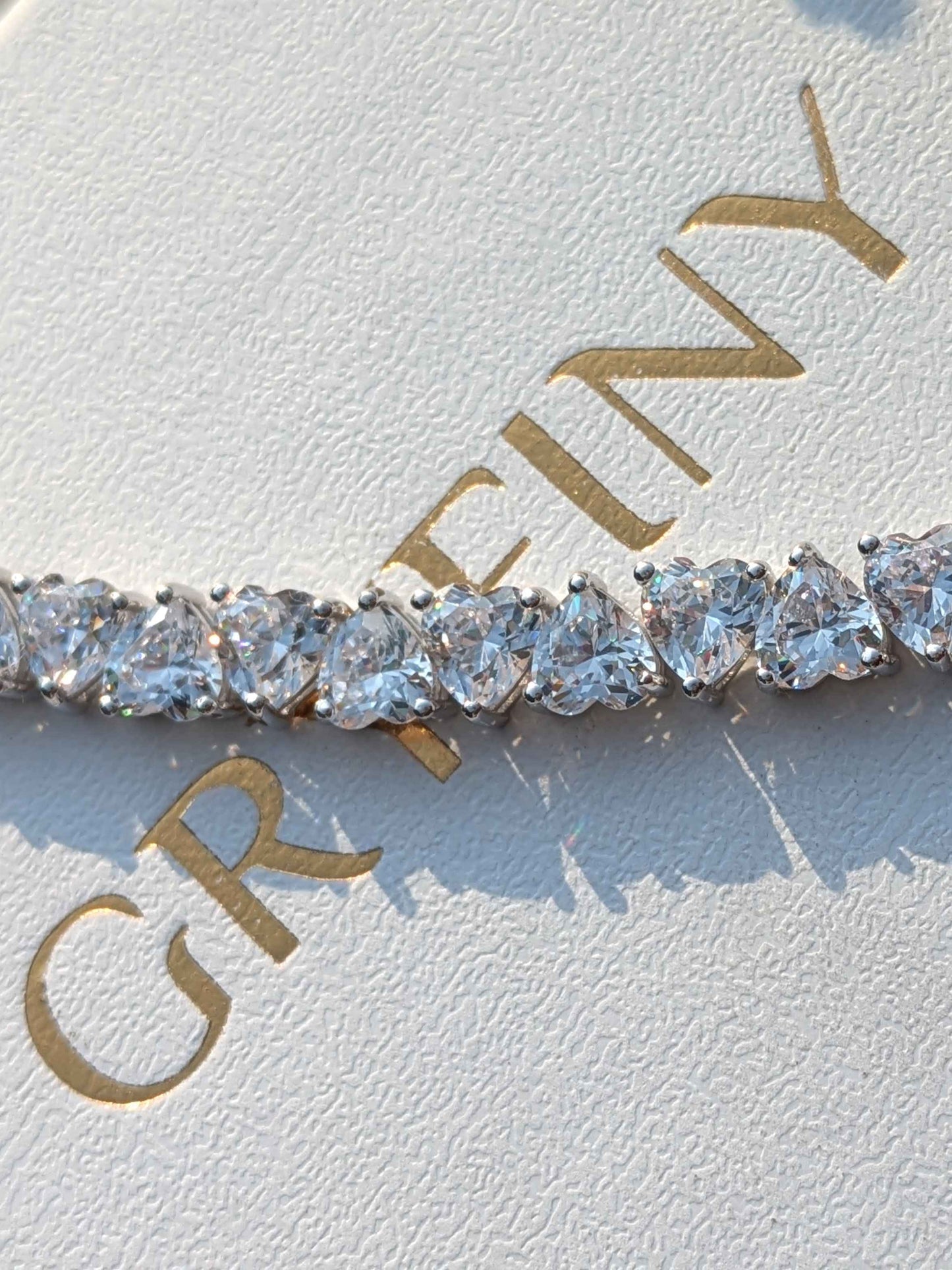Heart Tennis Silver Bracelet
