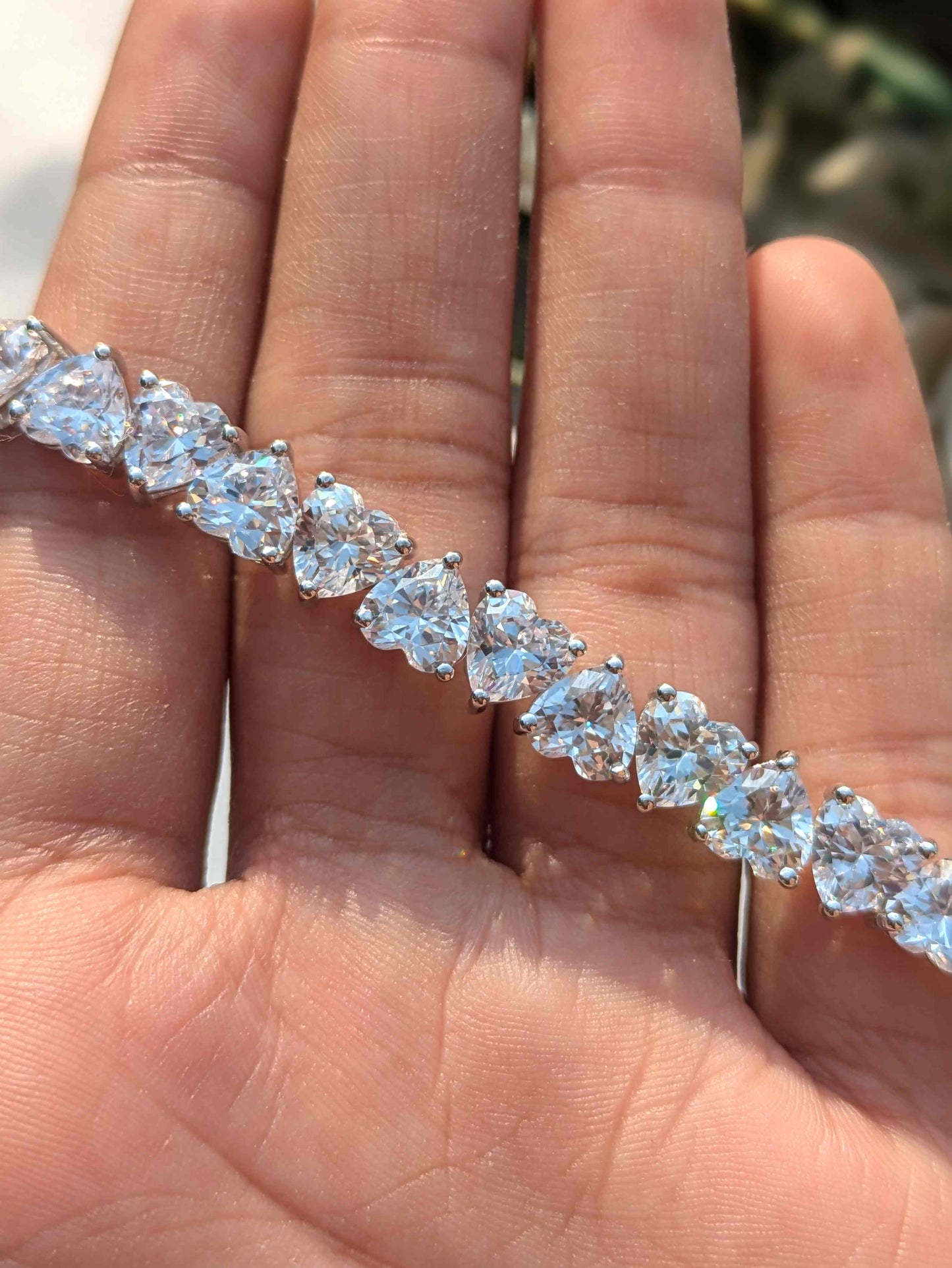 Heart Tennis Silver Bracelet