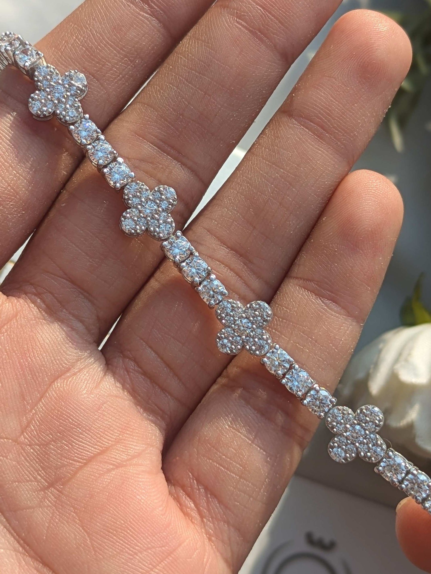 Clover Tennis Silver Bracelet