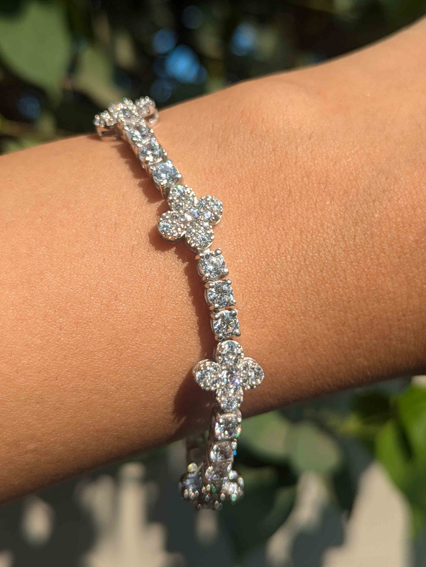 Clover Tennis Silver Bracelet