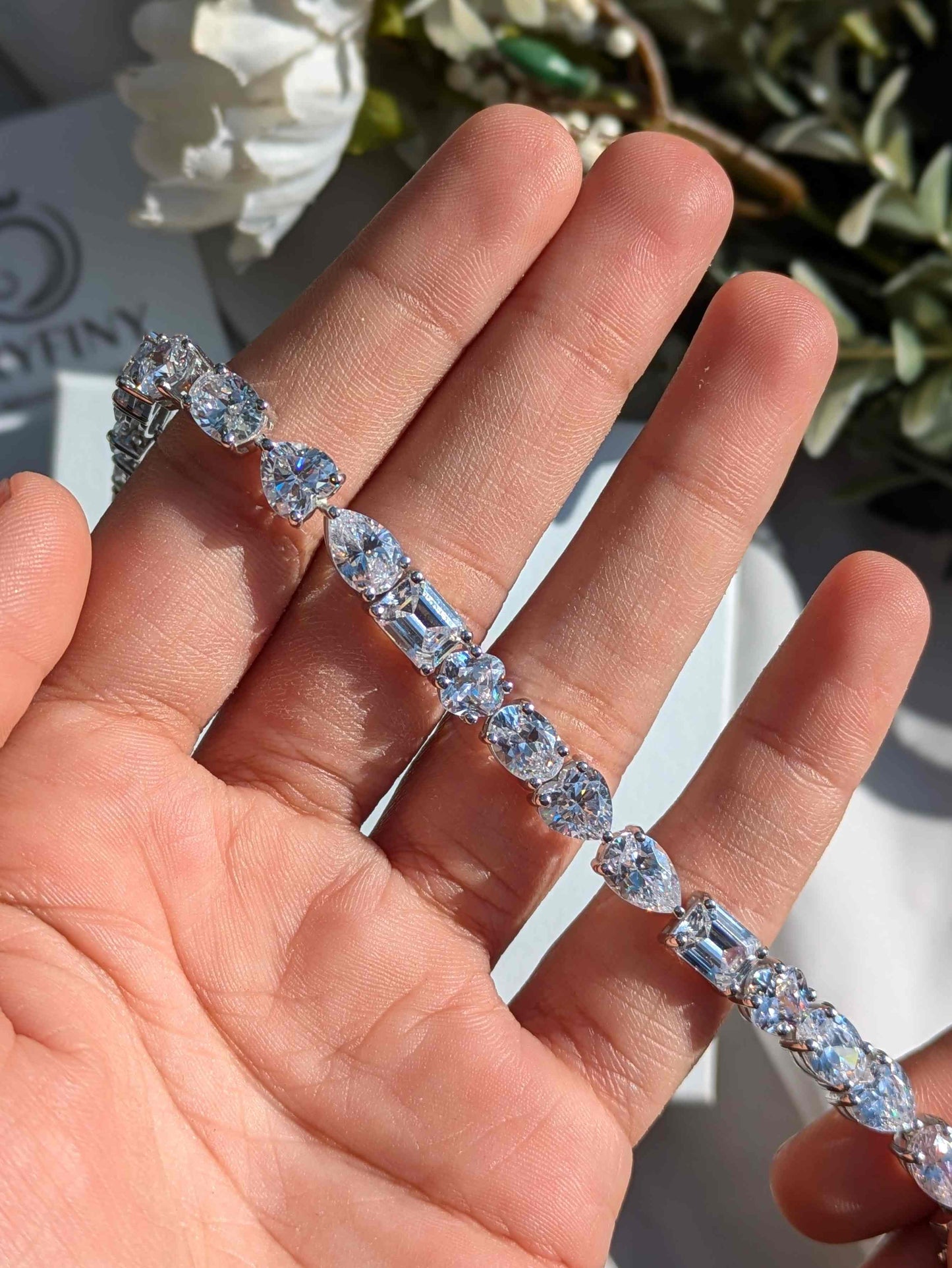 MultiStone Tennis Silver Bracelet