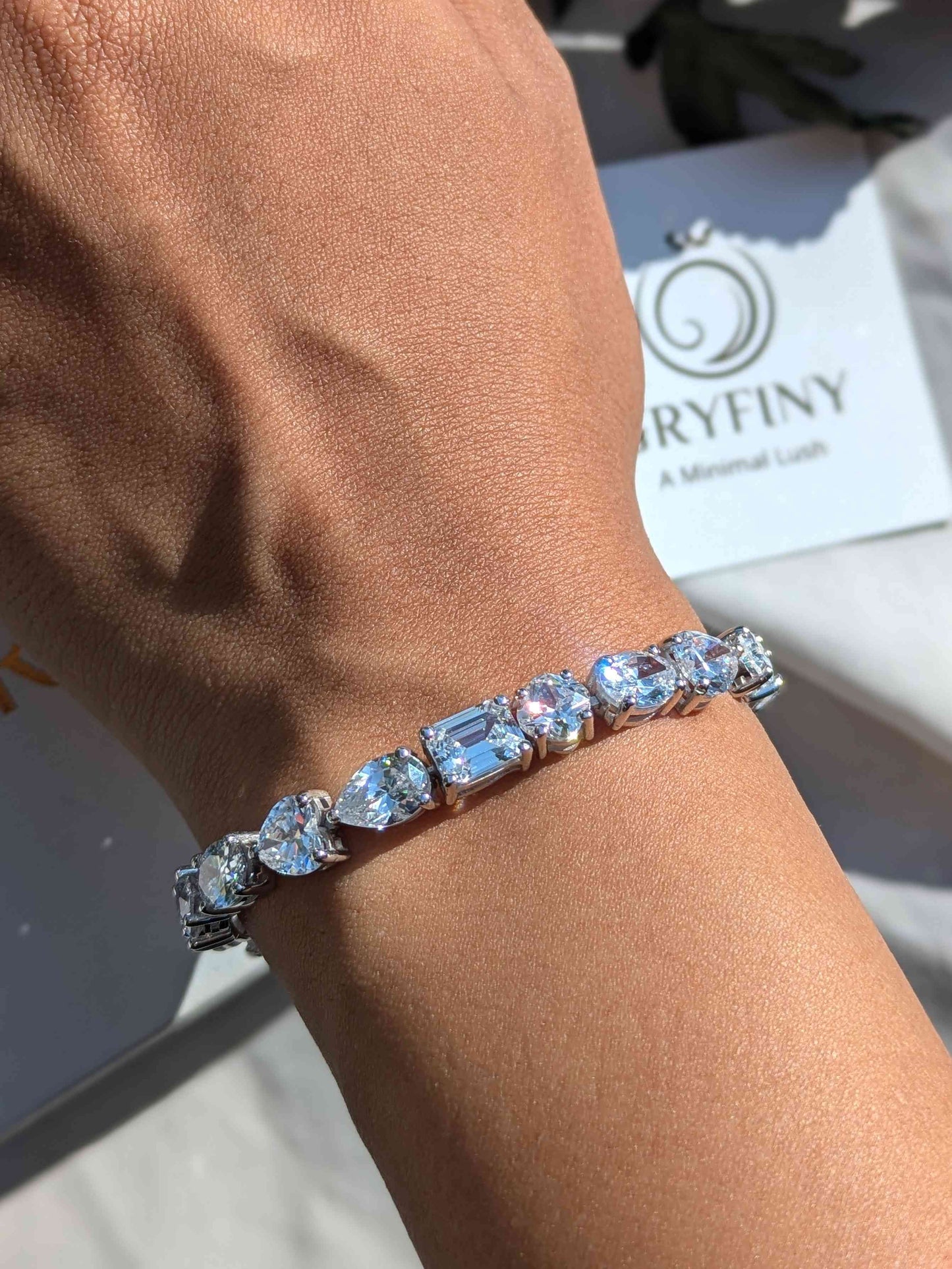 MultiStone Tennis Silver Bracelet
