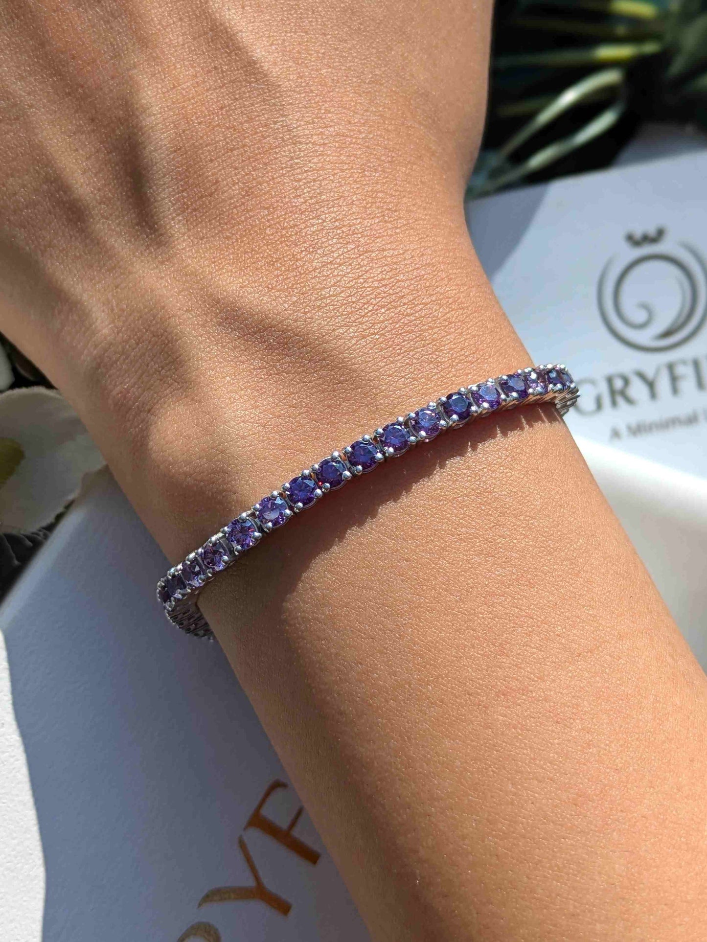 Round Tennis Silver Bracelet
