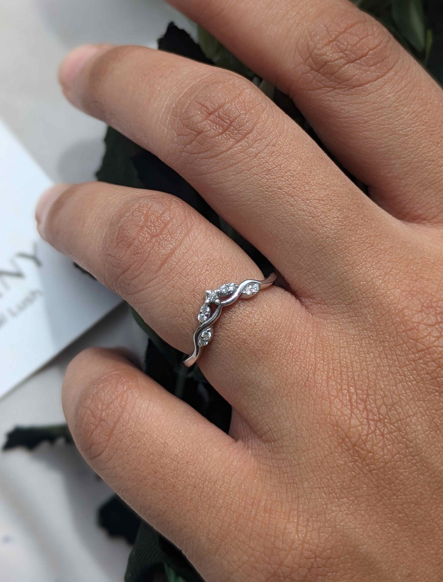 Sylphy Crown Silver Stackable Ring