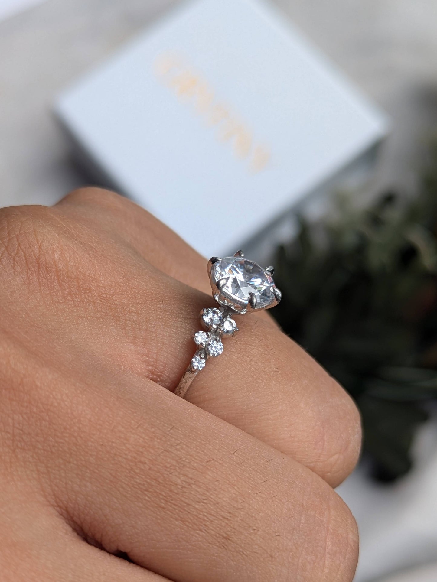 Eliza Elegant Silver Solitaire Ring