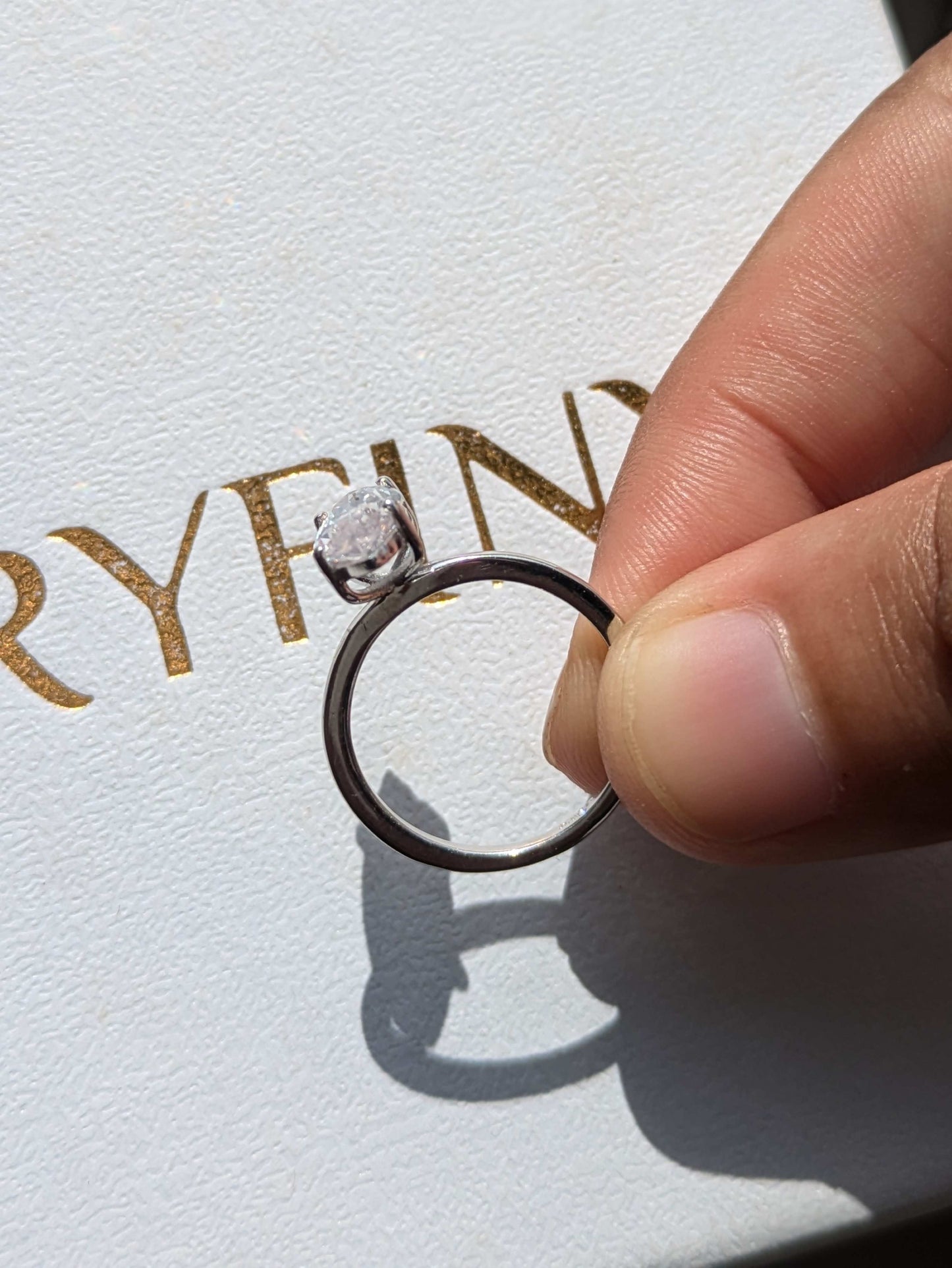 Marquise Solitaire Silver Ring