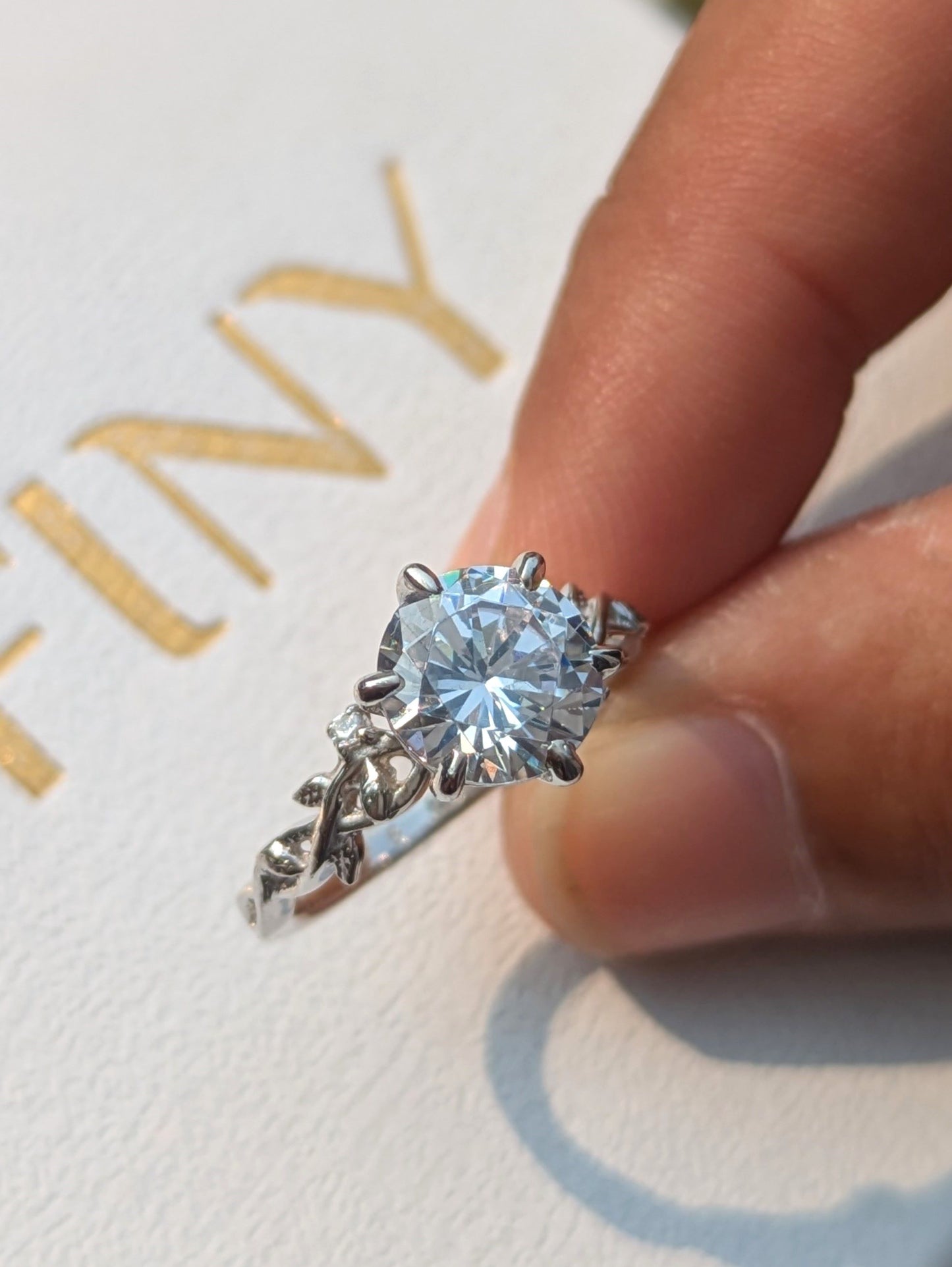 Rose Silver Solitaire Ring For Women