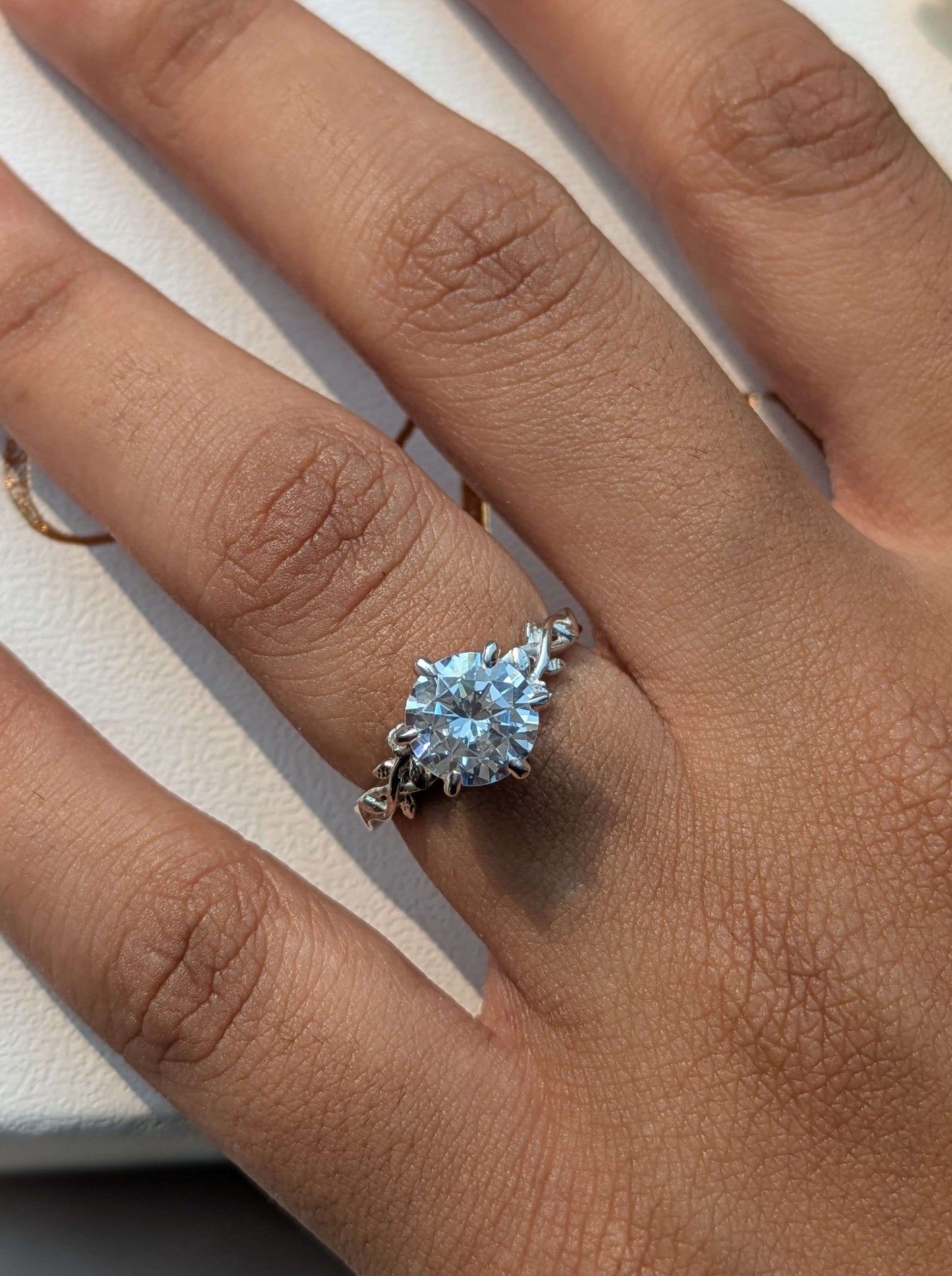 Rose Silver Solitaire Ring For Women