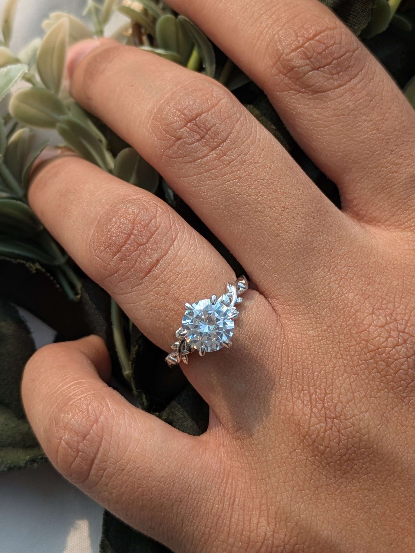 Rose Silver Solitaire Ring For Women