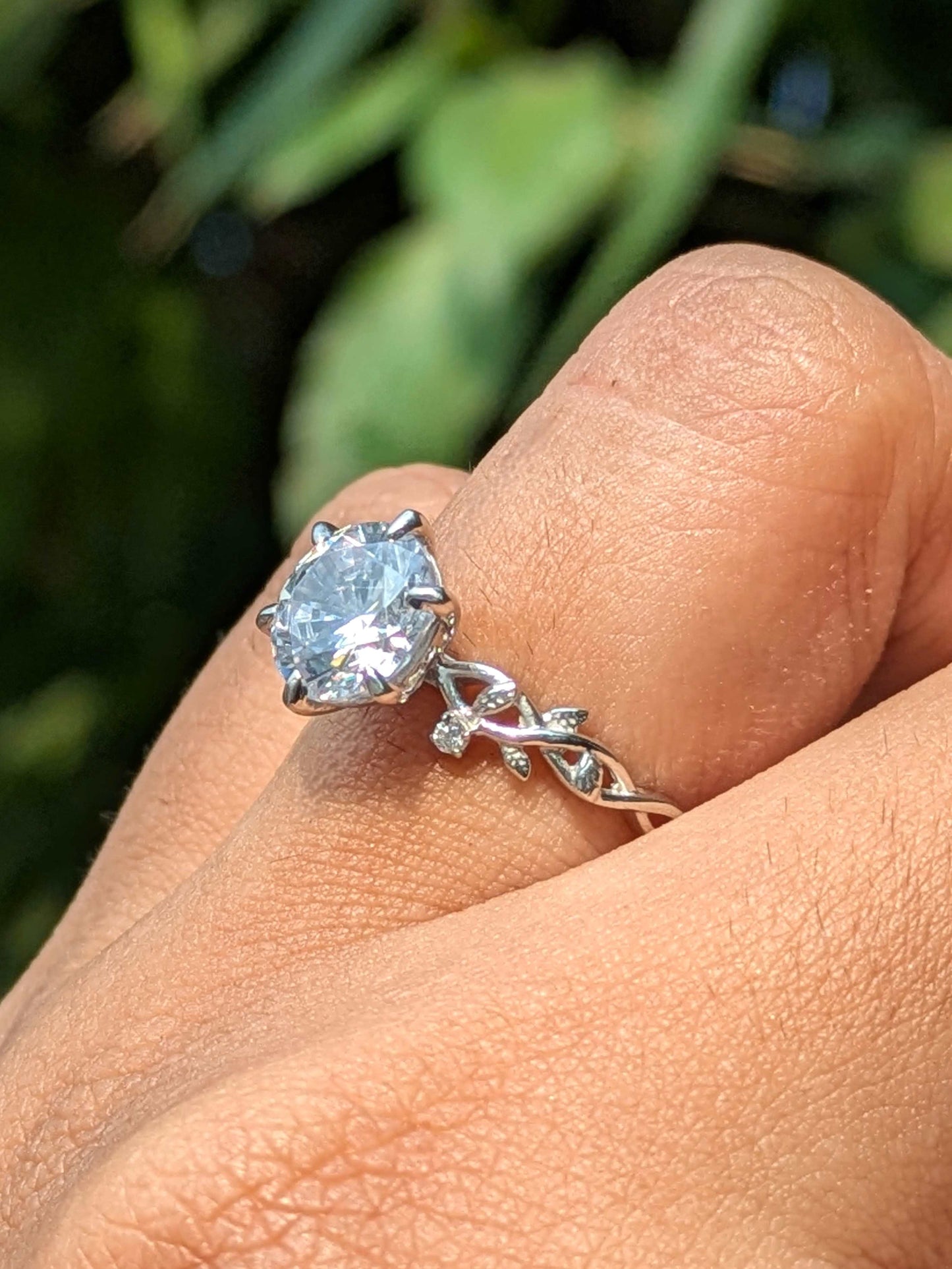 Rose Silver Solitaire Ring For Women