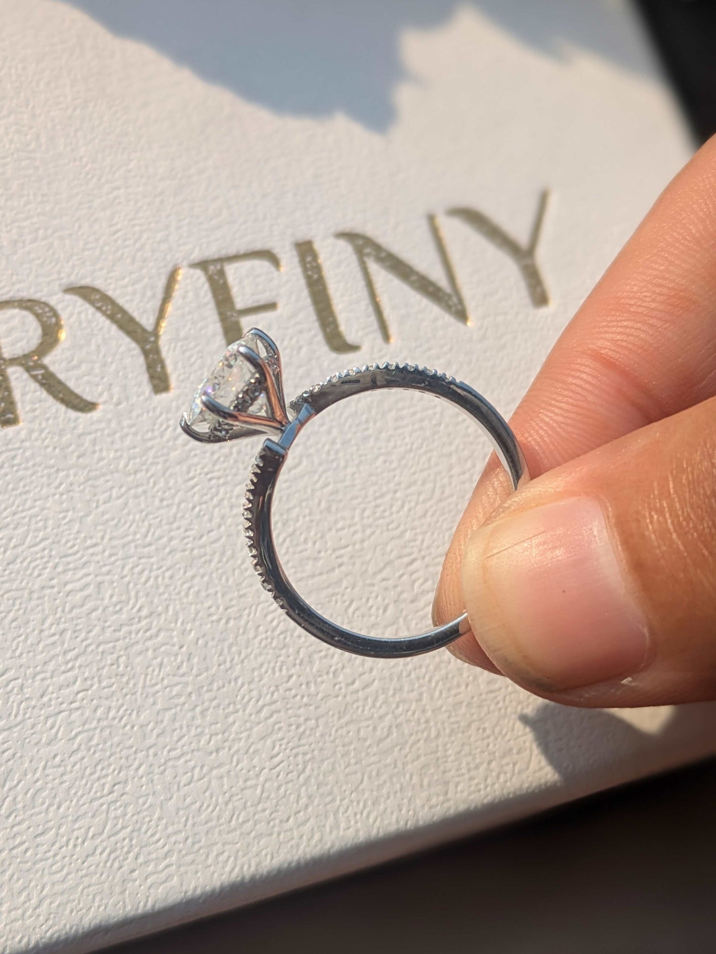 Portuguese Cut Round Bypass Solitaire Silver Ring For Women